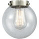 Beacon 1 Light 6 inch Brushed Satin Nickel Mini Pendant Ceiling Light in Seedy Glass